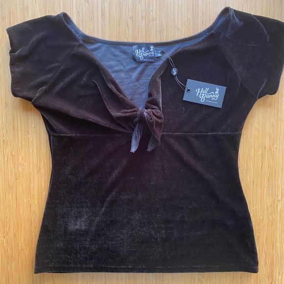 NWT Hell Bunny keyhole velvet top - Picture 4 of 10